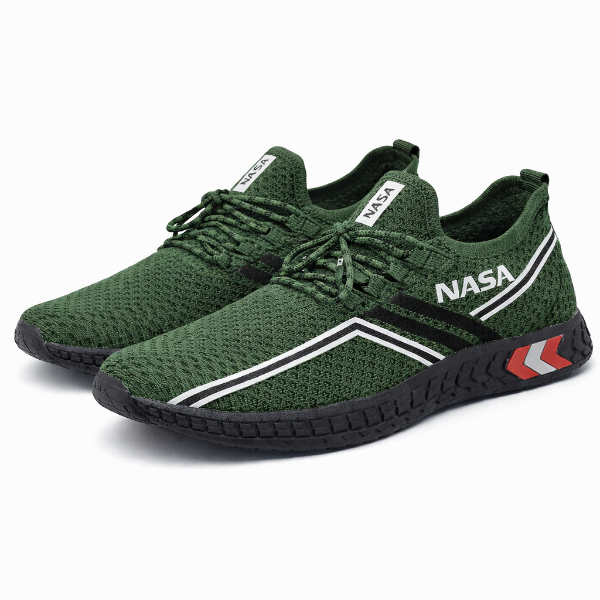 صورة حذاء اخضر غامق خط ابيض ناسا