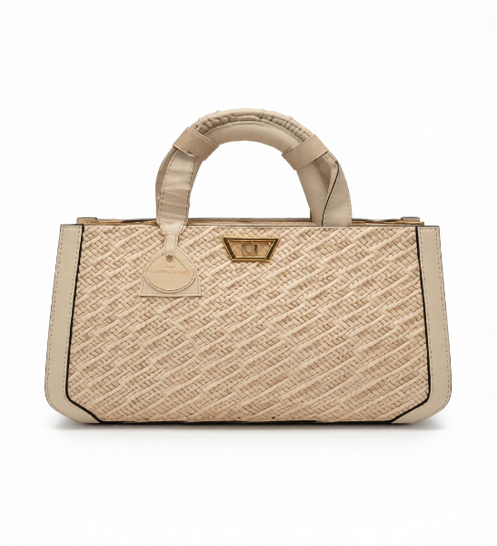 صورة حقيبة يد كريمي كلاسيك ايطالية (ALEX MAX)