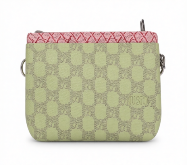 صورة حقيبة إيطالية اخضر *وردي  للنساء (JUSTO)