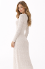 صورة فستان مارسينو فستان تريكو مفرغ أبيض طويل.