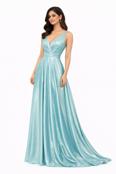 صورة فستان لامع بكسرات متقاطعة(GUESS)