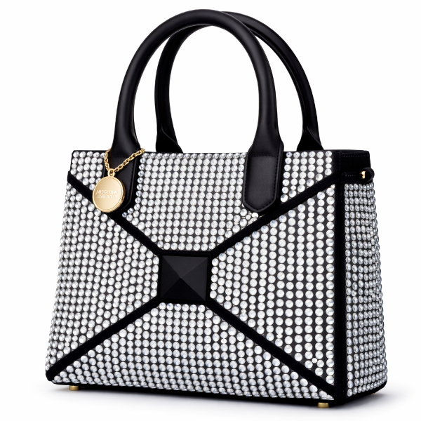 صورة حقيبة ايطاليةفضي في سوداء نسائي (ALEX MAX)