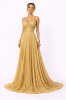 صورة فستان ذهبي طويل لامع أنيق (Guess)