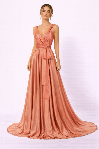 صورة فستان سهرة مشمشي  (Guess)