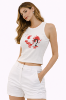 صورة توب قطني أبيض بطبعة رسومية (GUESS)