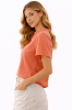 صورة بلوزة برتقالية نسائية بأكمام قصيرة (GUESS)