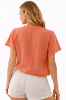 صورة بلوزة برتقالية نسائية بأكمام قصيرة (GUESS)