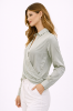 صورة بلوزة قصيرة رمادي فاتح ملفوفة (Hanita)