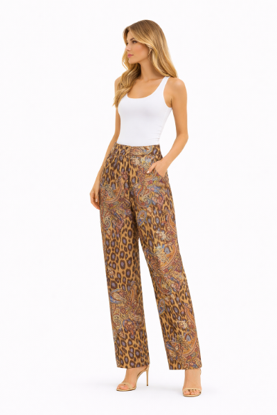 صورة بنطلون مشجر بنقشة نمر كلاسيكية(Hanita)