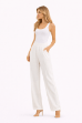 Picture of Elegant royal ivory wide-leg flowy trousers (Hanita)