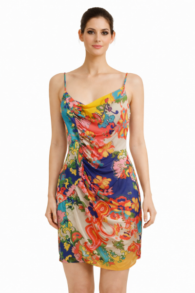 صورة فستان صيفي ملون بتصميم مُجسم (Guess)