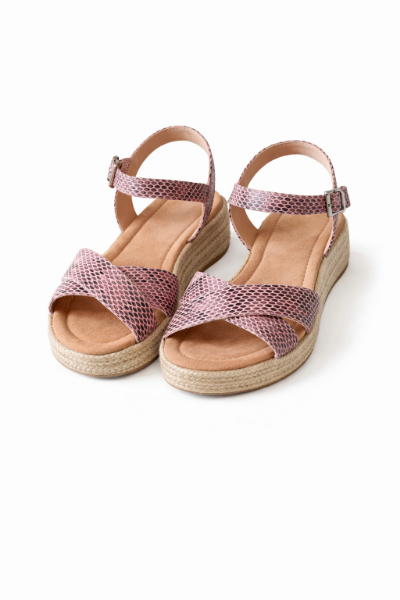 صورة (MGTN )صندل ثعبان وردي سيور كروس أنيقة