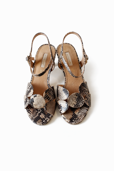 صورة (Mariamare)صندل نقشة ثعبان كعب عالي