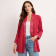 Picture of Elegant raspberry satin kimono blouse (Hanita)