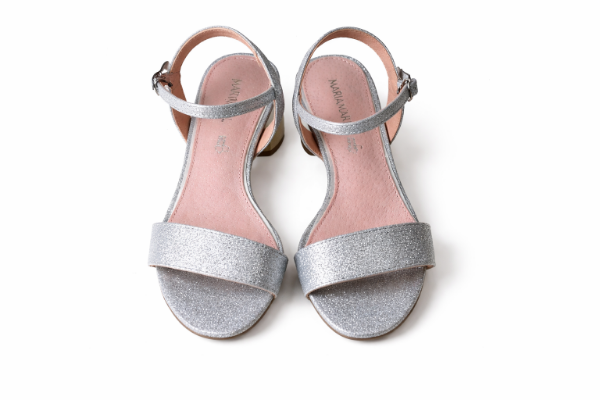 صورة (Mariamare) حذاء فضي لامع بكعب أنيق