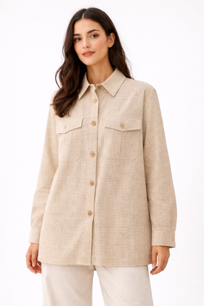 صورة قميص بيج مخرم(Hanita)