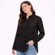 Picture of Elegant sheer black button-down blouse (Hanita)