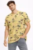 صورة تيشيرت رجالي أصفر بطبعة نخيل (inside)