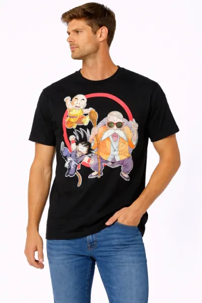 صورة تيشيرت أسود بطبعة كرتونية رجالي (INSIDE)