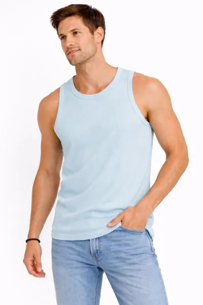 صورة فانلة رجالي ريب لبني سادة (INSIDE)