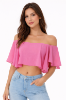 صورة بلوزة فوشيا قصيرة بأكمام واسعة(HANITA)