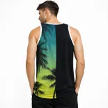 صورة تيشيرت تانك أسود "Tropical Vibes" عصري (IN SIDE)