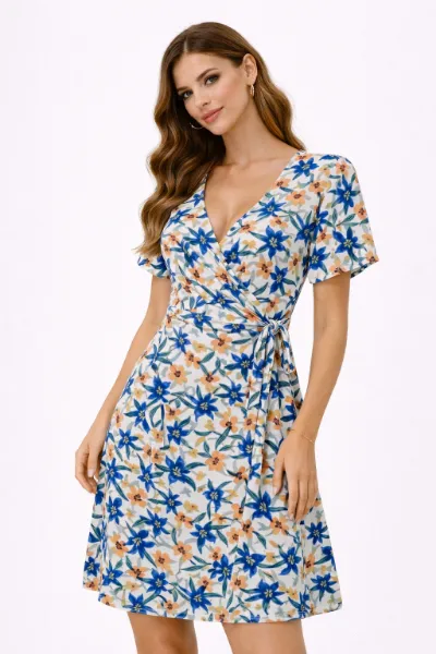 صورة فستان زهور أزرق (in side)