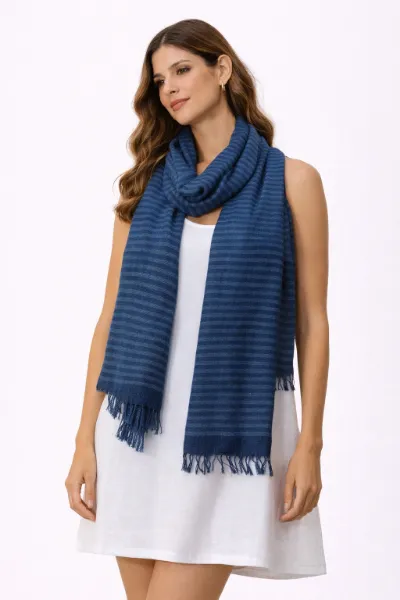 صورة شال كحلي مخطط (in side)