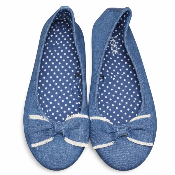 صورة حذاء باليرينا جينز نسائي بفيونكة (INSIDE)