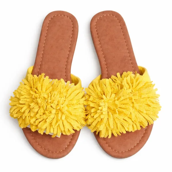 صورة شبشب نسائي بوم بوم أصفر (INSIDE)