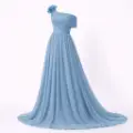 صورة فستان مارسينو  فستان شيفون بكتف واحد مزين بوردة بارزة(Guess)