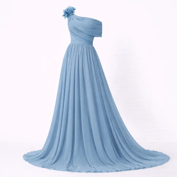 صورة فستان مارسينو  فستان شيفون بكتف واحد مزين بوردة بارزة(Guess)