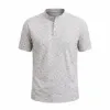 Picture of Modern Grey Speckled Henley Tee (IN SIDE)