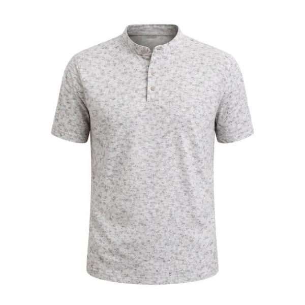 Picture of Modern Grey Speckled Henley Tee (IN SIDE)