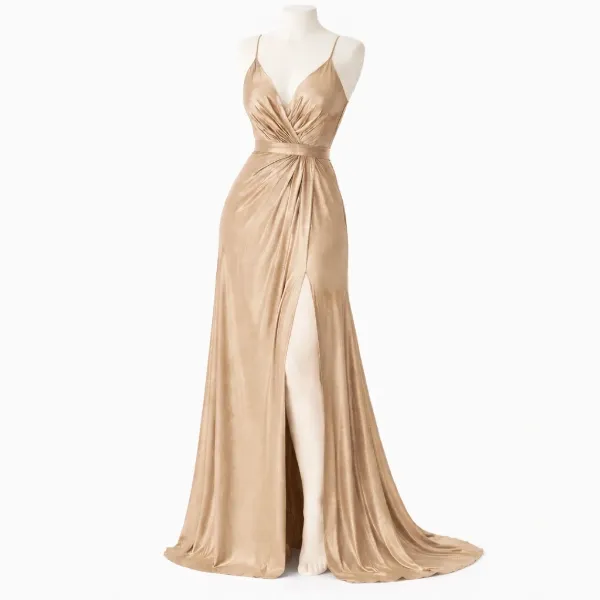 صورة فستان حريمي ذهبي شامبين (Hanita)