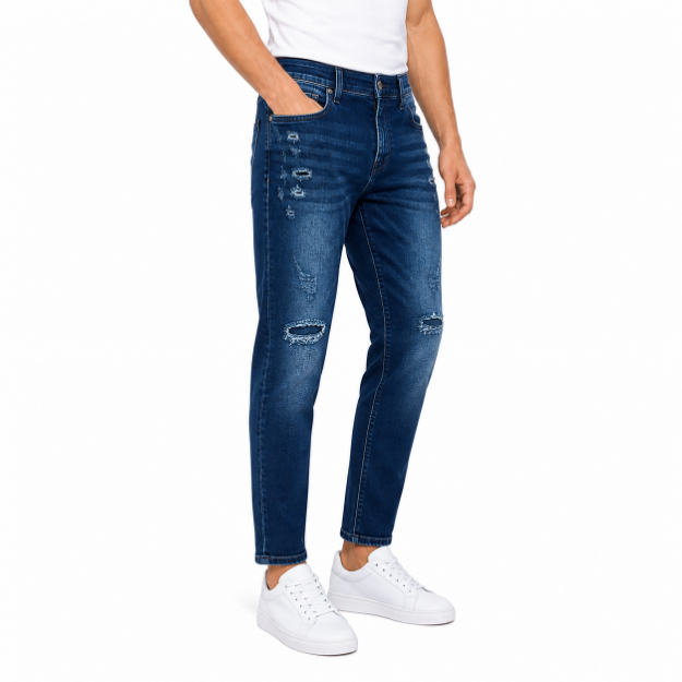 Picture of Distressed Dark Blue Jeans(INSIDE)