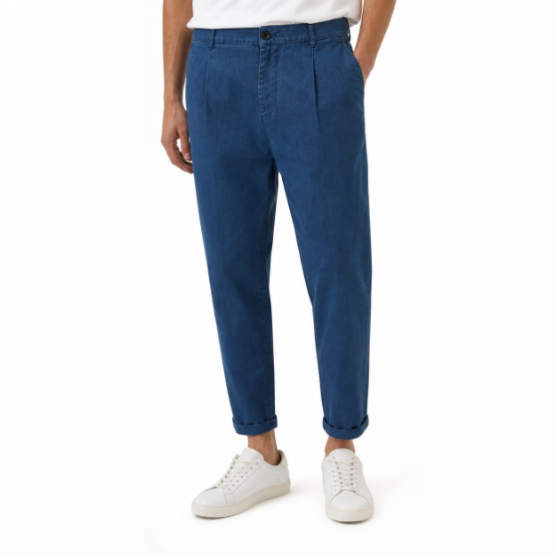Picture of Pleated Front Denim Trousers Jeans (INSIDE)
