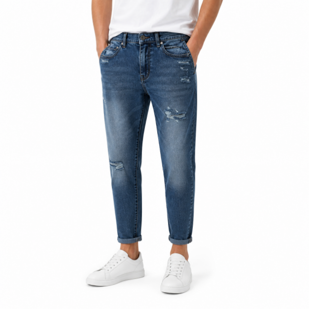 Picture of Modern Distressed Blue Jeans  (INSIDE)