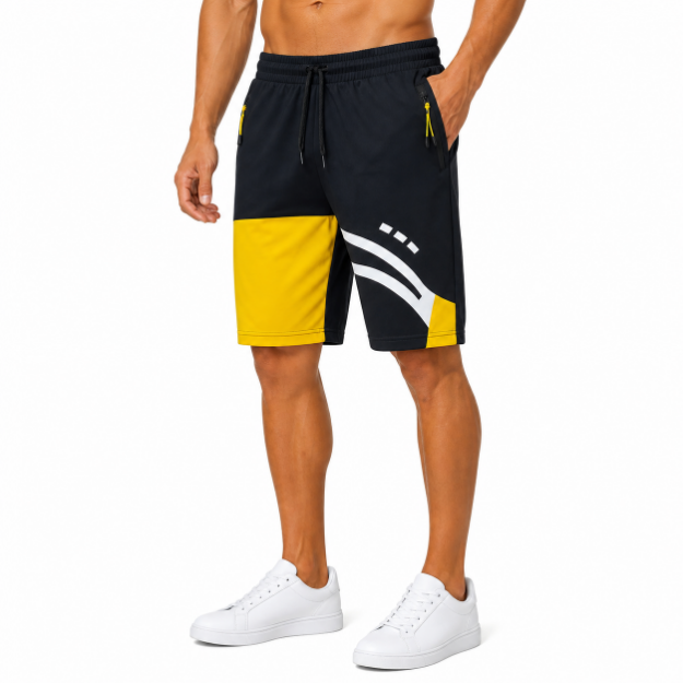 Picture of Dynamic Black Yellow Shorts(INSIDE)