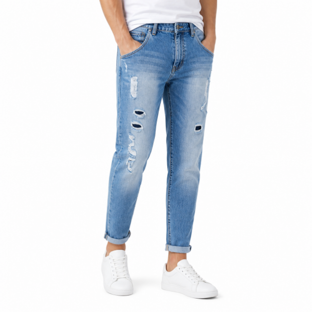Picture of Light Blue Distressed Jeans  (INSIDE)