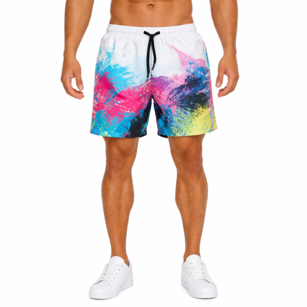 Picture of Vibrant Paint Splatter Swim Shorts(INSIDE)