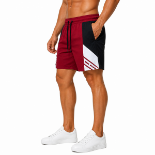 Picture of Burgundy Geometric Athletic Shorts(INSIDE)