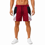 Picture of Burgundy Geometric Athletic Shorts(INSIDE)