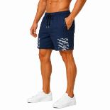 Picture of Navy Patterned Athletic Shorts(INSIDE)