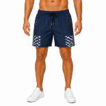 Picture of Navy Patterned Athletic Shorts(INSIDE)