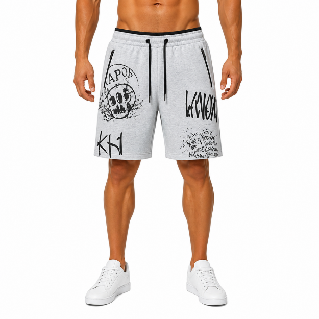 Picture of Modern Grey Graffiti Shorts(INSIDE)