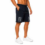 Picture of Navy Printed Athletic Shorts(INSIDE)