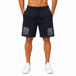 Picture of Navy Printed Athletic Shorts(INSIDE)