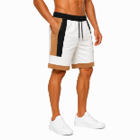 Picture of White Color-Block Athletic Shorts(INSIDE)