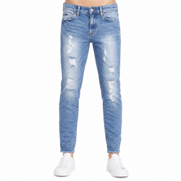 Picture of Light Wash Distressed Slim Jeans (INSIDE)